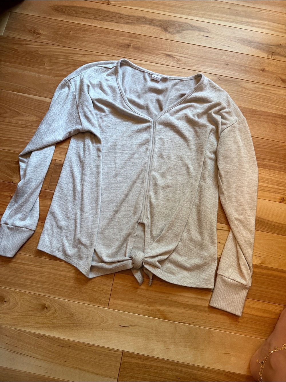 Tie-Front Long Sleeve Top - Women